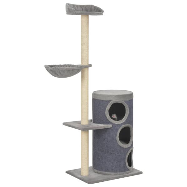 vidaXL Cat Tree with Sisal Scratching Posts Grey 148 cm - Image 1