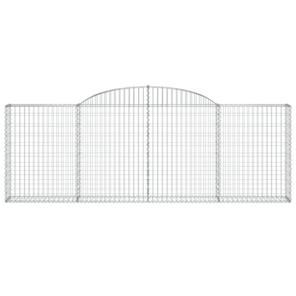 vidaXL Arched Gabion Basket 300x30x100/120 cm Galvanised Iron - Image 3
