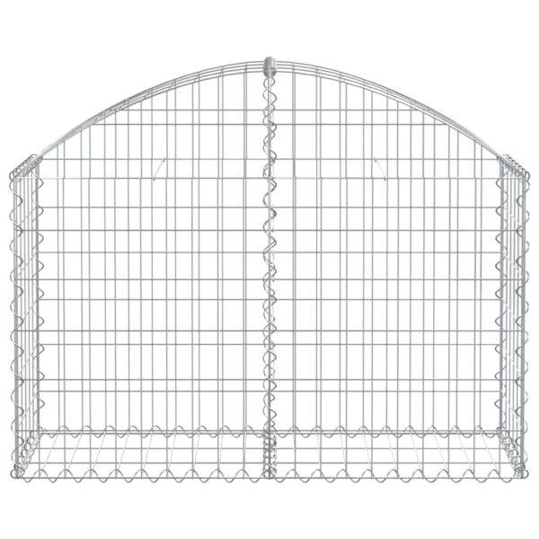 vidaXL Arched Gabion Basket 100x30x60/80 cm Galvanised Iron - Image 3