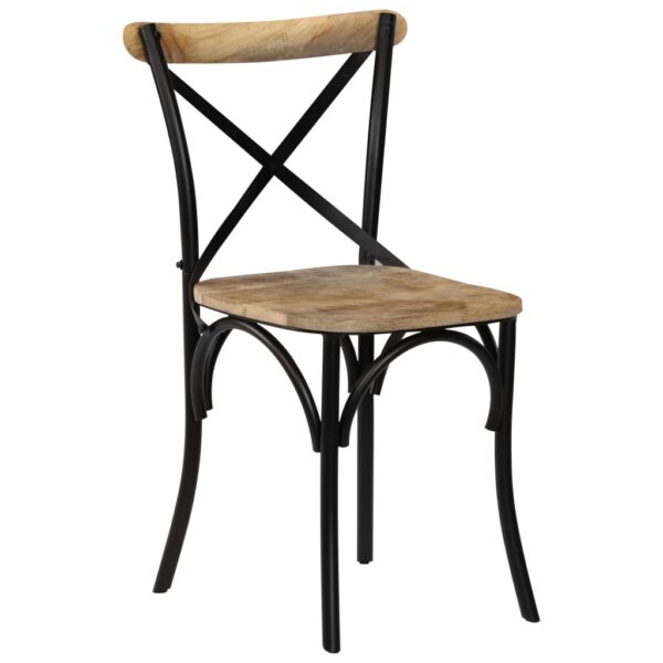 vidaXL Cross Chairs 4 pcs Black Solid Mango Wood - Image 13