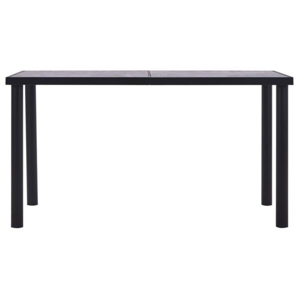 vidaXL Dining Table Black and Concrete Grey 140x70x75 cm MDF - Image 2