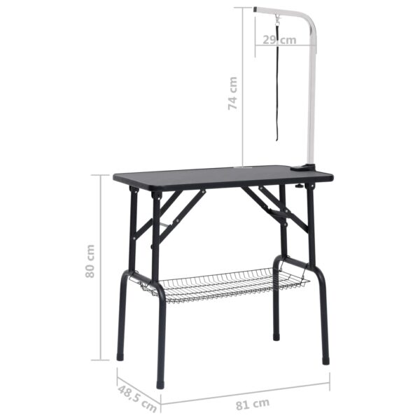 vidaXL Adjustable Dog Grooming Table with 1 Loop and Basket - Image 11