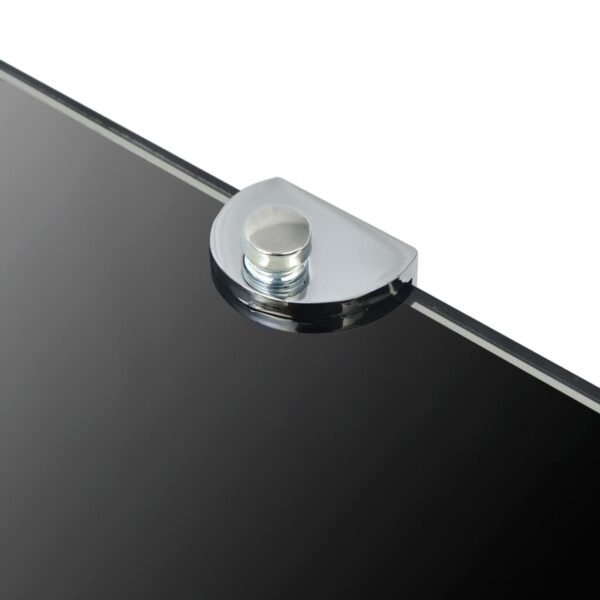 vidaXL Corner Shelf with Chrome Supports Glass Black 25x25 cm - Image 5