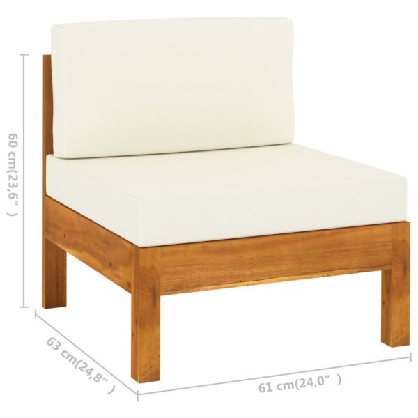 vidaXL 10 Piece Garden Lounge Set with Cushions 100x60 cm Acacia Wood - Image 10