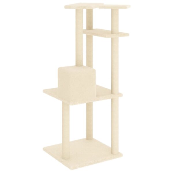 vidaXL Cat Tree with Sisal Scratching Posts Cream 123 cm - Image 5
