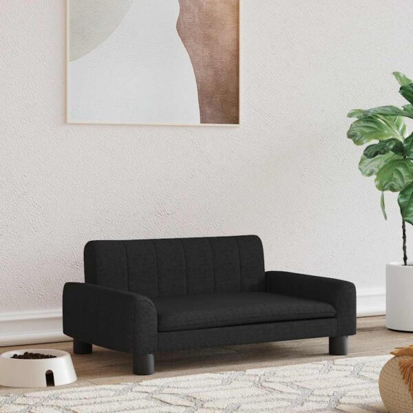 vidaXL Dog Bed Black 70x45x30 cm Fabric - Image 1