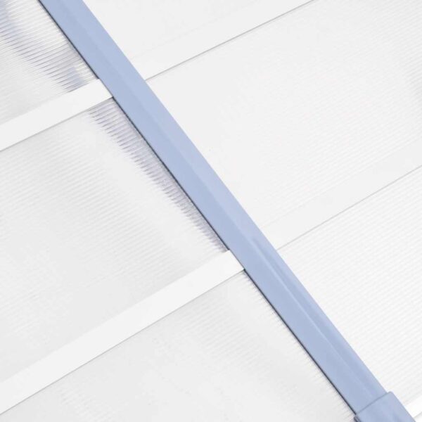 vidaXL Door Canopy Grey and Transparent 297.5x90 cm Polycarbonate - Image 5