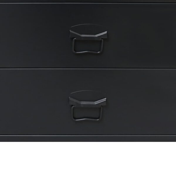 vidaXL Chest of Drawers Metal Industrial Style 78x40x93 cm Black - Image 9