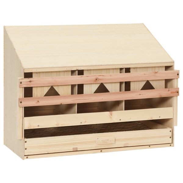 vidaXL Chicken Laying Nest 3 Compartments 72x33x54 cm Solid Pine Wood - Image 4