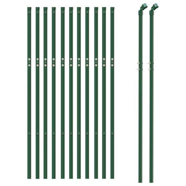 vidaXL Wire Mesh Fence Green 1x25 m Galvanised Steel - Image 3