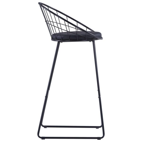 vidaXL Bar Chairs 2 pcs Black Faux Leather - Image 4