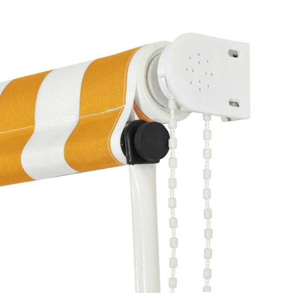 vidaXL Retractable Awning 150x150 cm Yellow and White - Image 6