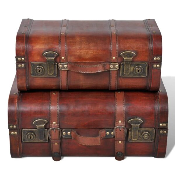 vidaXL Wooden Treasure Chests 2 pcs Vintage Brown - Image 2
