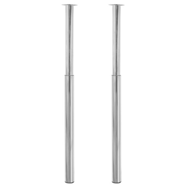 vidaXL Telescopic Table Legs 2 pcs Chrome 710 mm-1100 mm - Image 2