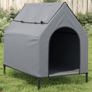 vidaXL Dog House Light Grey Oxford Fabric and Steel