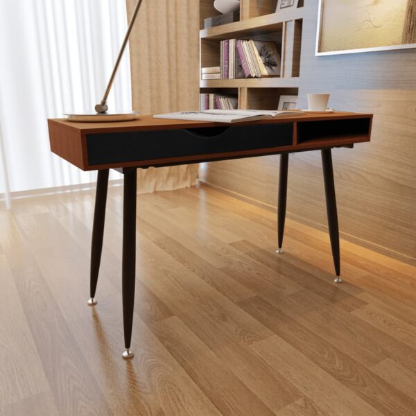 Brown Workstation Computer Desk Laptop Table - Image 7