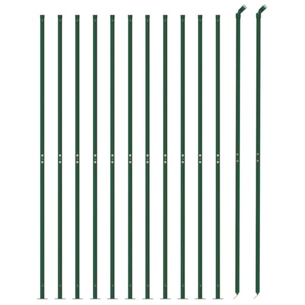 vidaXL Chain Link Fence with Flange Green 1.8x25 m - Image 3