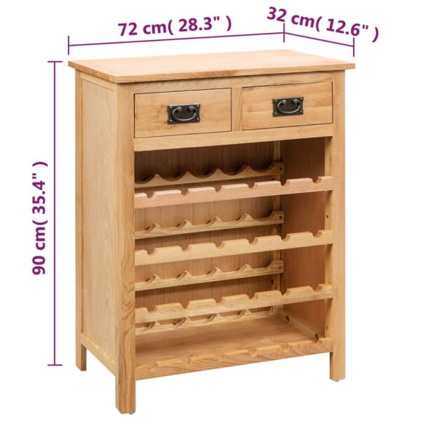 vidaXL Wine Cabinet 72x32x90 cm Solid Oak Wood - Image 7