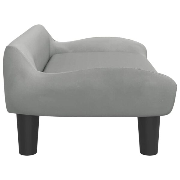vidaXL Dog Bed Light Grey 70x40x24 cm Velvet - Image 4