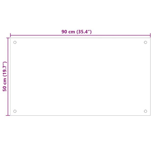 vidaXL Kitchen Backsplash Black 90x50 cm Tempered Glass - Image 10
