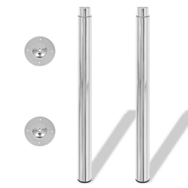 vidaXL Telescopic Table Legs 2 pcs Chrome 710 mm-1100 mm - Image 3