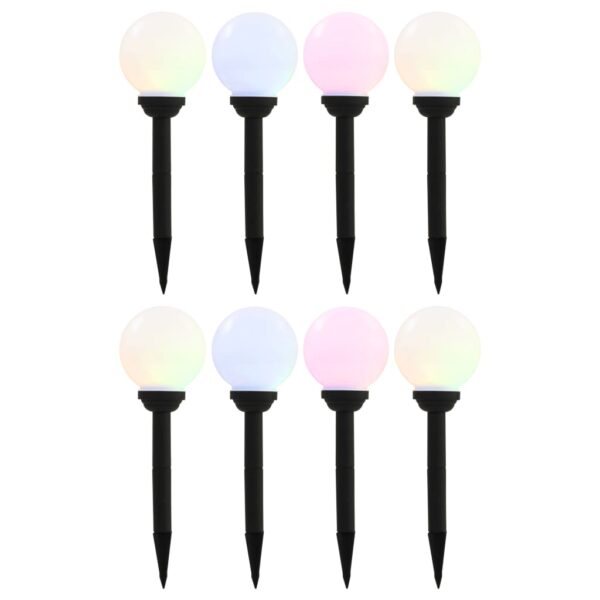 vidaXL Outdoor Solar Lamps 8 pcs LED Spherical 15 cm RGB - Image 1