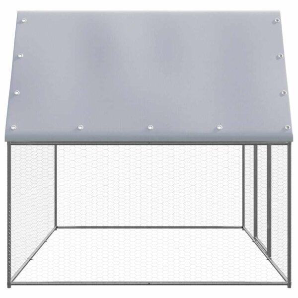 vidaXL Chicken Cage Silver and Grey 3x2x2 m Galvanised Steel - Image 3