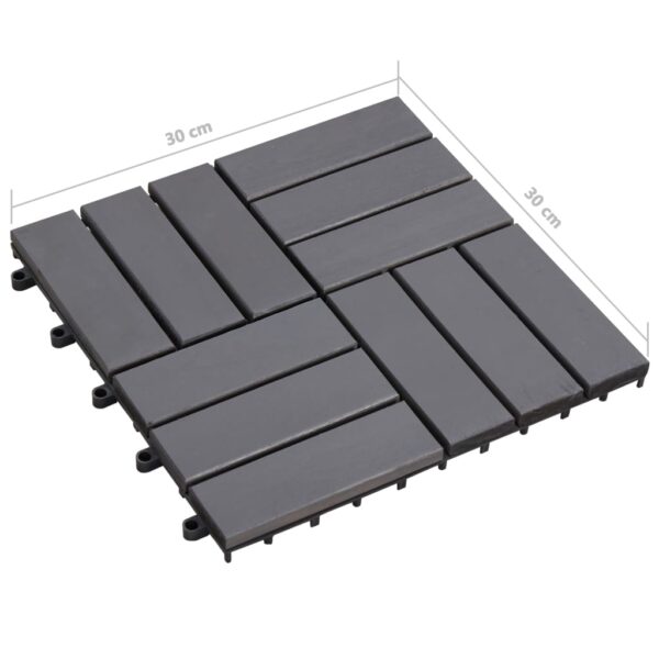 vidaXL Decking Tiles 30 pcs Grey Wash 30x30 cm Solid Acacia Wood - Image 6