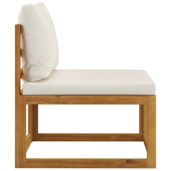 vidaXL 3-Seater Garden Sofa with Cushion Cream Solid Acacia Wood - Image 10