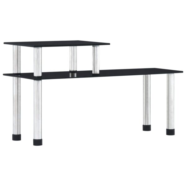 vidaXL Kitchen Shelf Black 45x16x26 cm Tempered Glass - Image 1