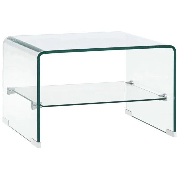 vidaXL Coffee Table Clear 50x45x33 cm Tempered Glass - Image 1