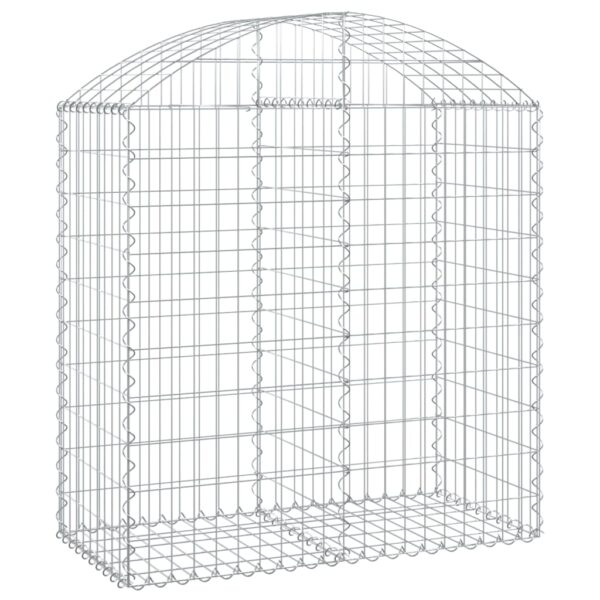 vidaXL Arched Gabion Basket 100x50x100/120 cm Galvanised Iron - Image 2