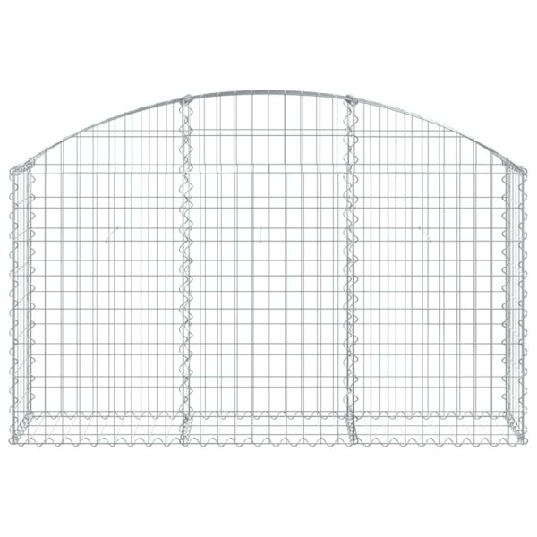 vidaXL Arched Gabion Basket 150x30x80/100 cm Galvanised Iron - Image 3