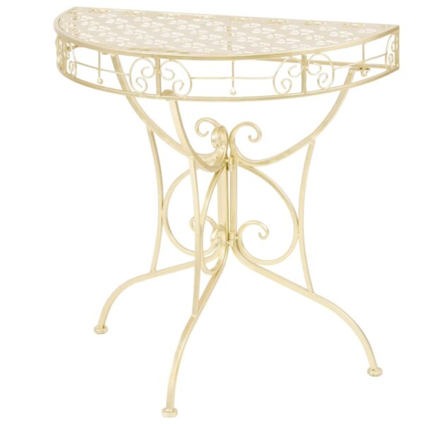 vidaXL Side Table Vintage Style Half Round Metal 72x36x74 cm Gold - Image 1