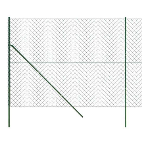 vidaXL Chain Link Fence Green 1.6x25 m - Image 5