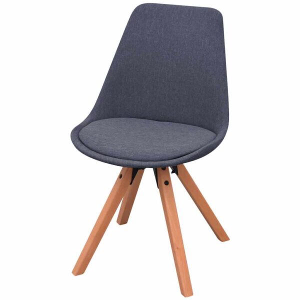 vidaXL Dining Chairs 2 pcs Dark Grey Fabric - Image 2