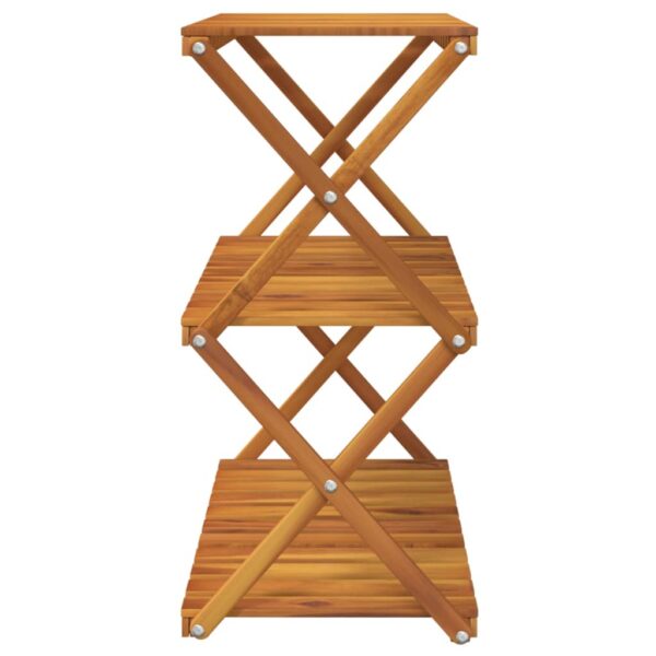 vidaXL 3-Tier Folding Shelf Brown 70x31x63 cm Solid Wood Acacia - Image 5