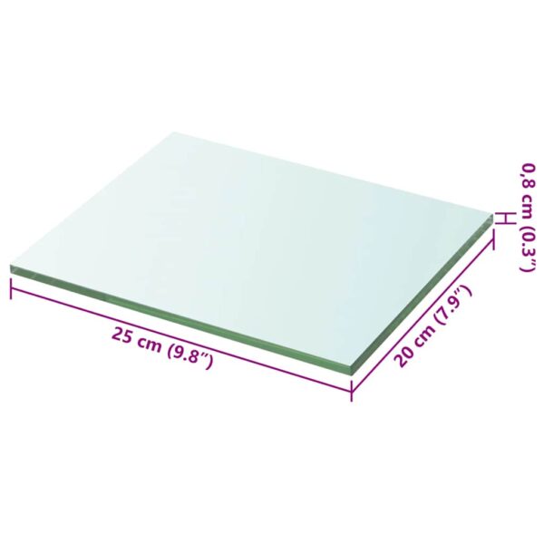 vidaXL Shelves 2 pcs Panel Glass Clear 20x25 cm - Image 4