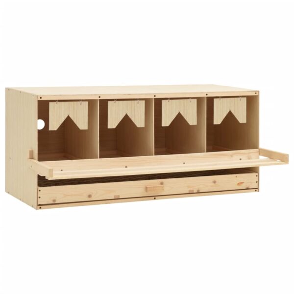 vidaXL Chicken Laying Nest 4 Compartments 106x40x45 cm Solid Pine Wood - Image 3
