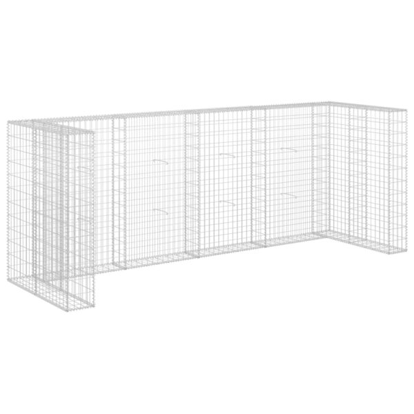 vidaXL Gabion Wall for Garbage Bins Galvanised Steel 320x100x120 cm - Image 2