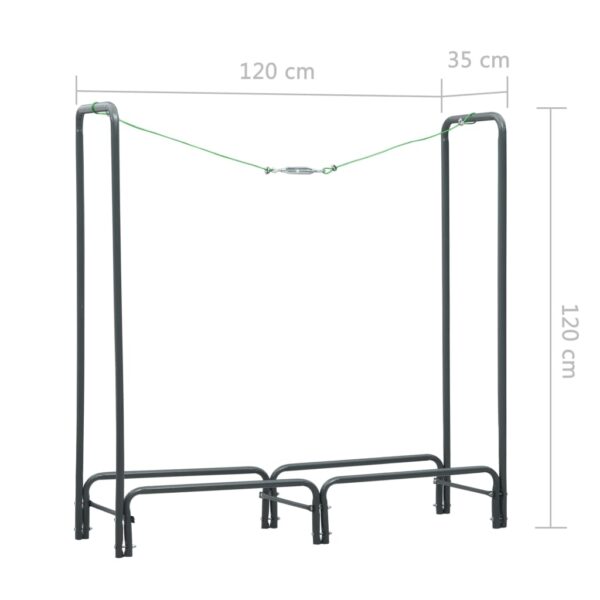 vidaXL Firewood Rack Anthracite 120x35x120 cm Steel - Image 9