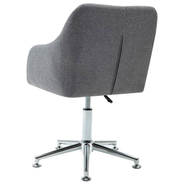 vidaXL Swivel Office Chair Light Grey Fabric - Image 4