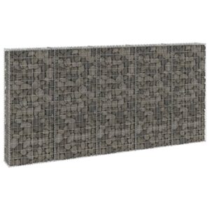 vidaXL Gabion Wall with Covers Galvanised Steel 300x30x150 cm