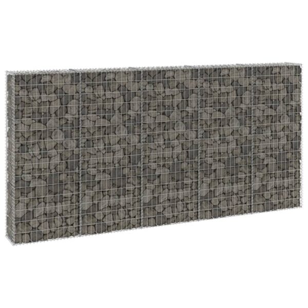 vidaXL Gabion Wall with Covers Galvanised Steel 300x30x150 cm - Image 1