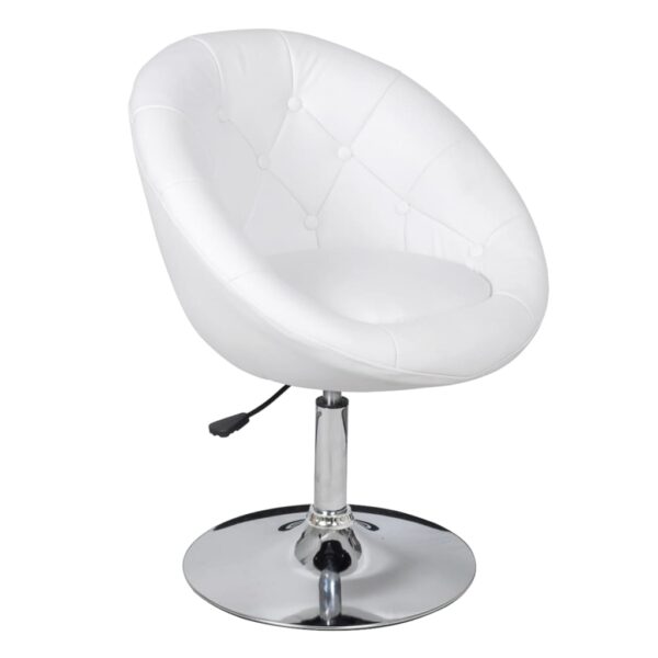 vidaXL Bar Stool White Faux Leather - Image 2