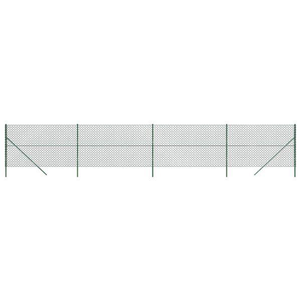 vidaXL Chain Link Fence Green 1.6x10 m - Image 2