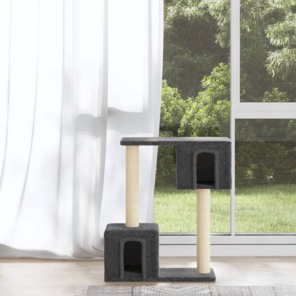 vidaXL Cat Tree with Sisal Scratching Posts Dark Grey 60 cm - Image 1