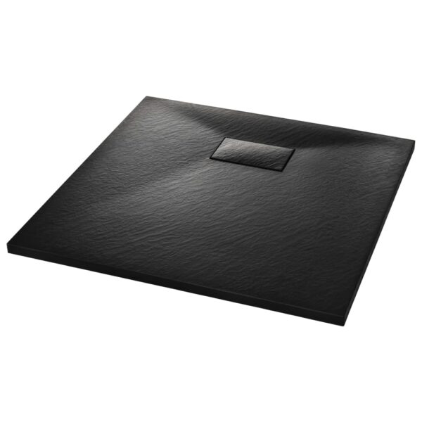vidaXL Shower Base Tray SMC Black 80x80 cm - Image 2