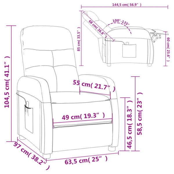 vidaXL Massage Chair Dark Grey Fabric - Image 10