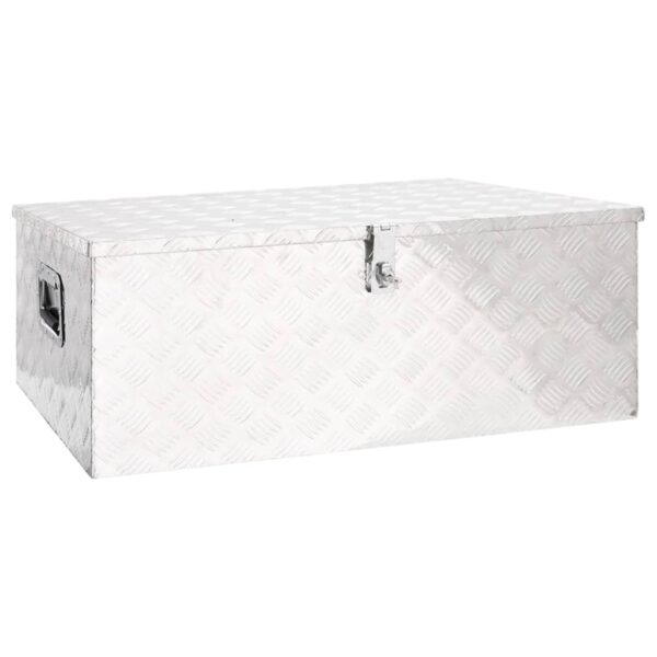 vidaXL Storage Box Silver 100x55x37 cm Aluminium - Image 1